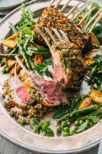 Rack of Lamb with green beans and peas