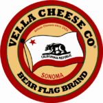Vella Cheese Co. Logo with Sonoma and Bear Flag Brand written surrounding a California state flag