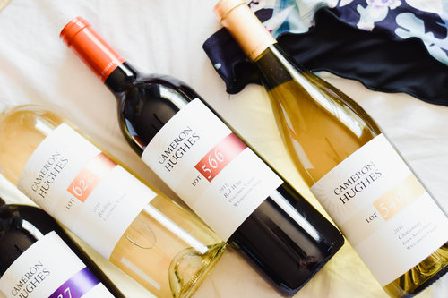 Lineup of Cameron Hughes Wine wine bottles