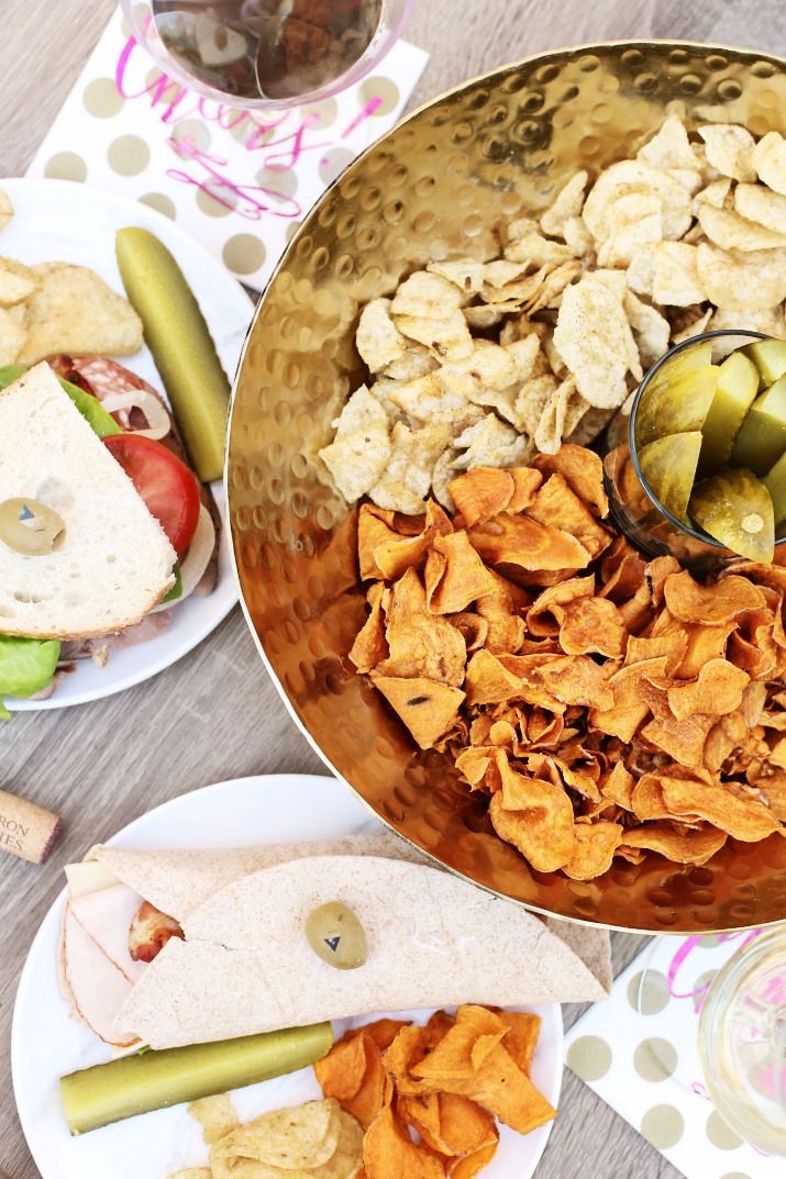 Snacks paired with sandwiches for a great outdoor lunch