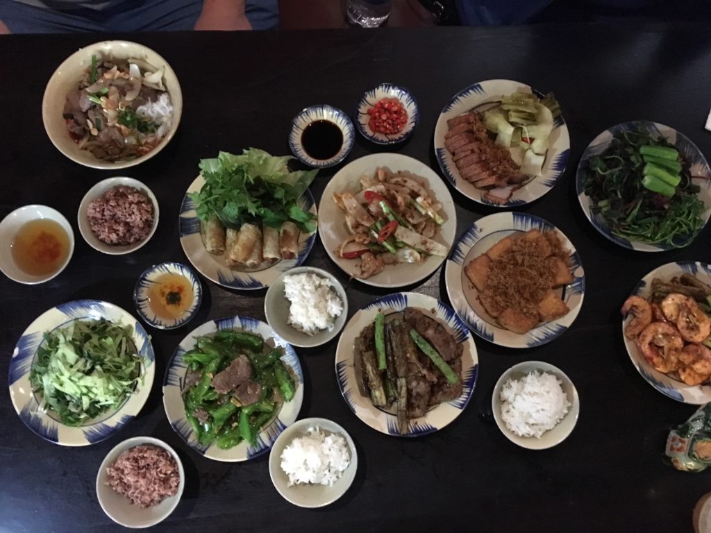 An assortment of Vietnamese dishes perfect for wine pairing