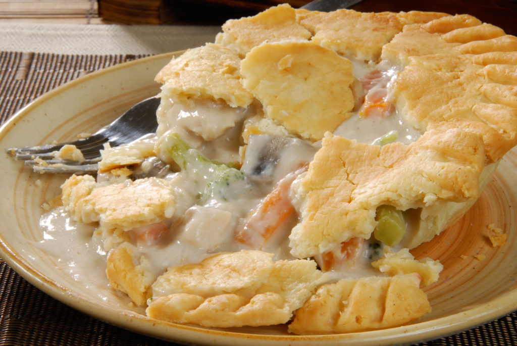 Piping hot Chicken Pot Pie for pi day