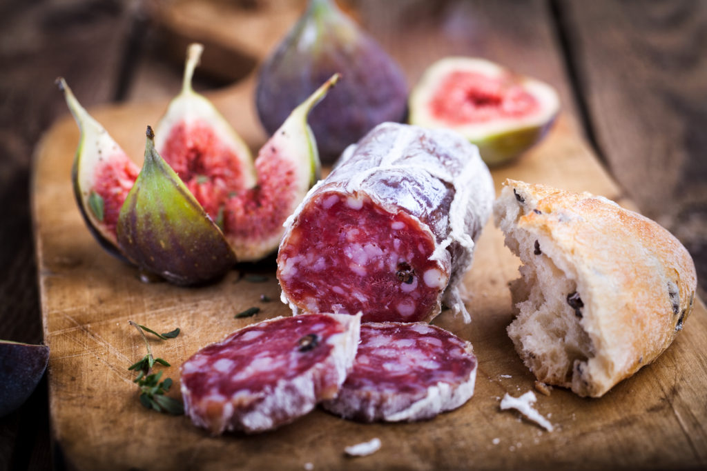 Salami & figs are a perfect savory pairing to contrast sweet Moscato d'Asti