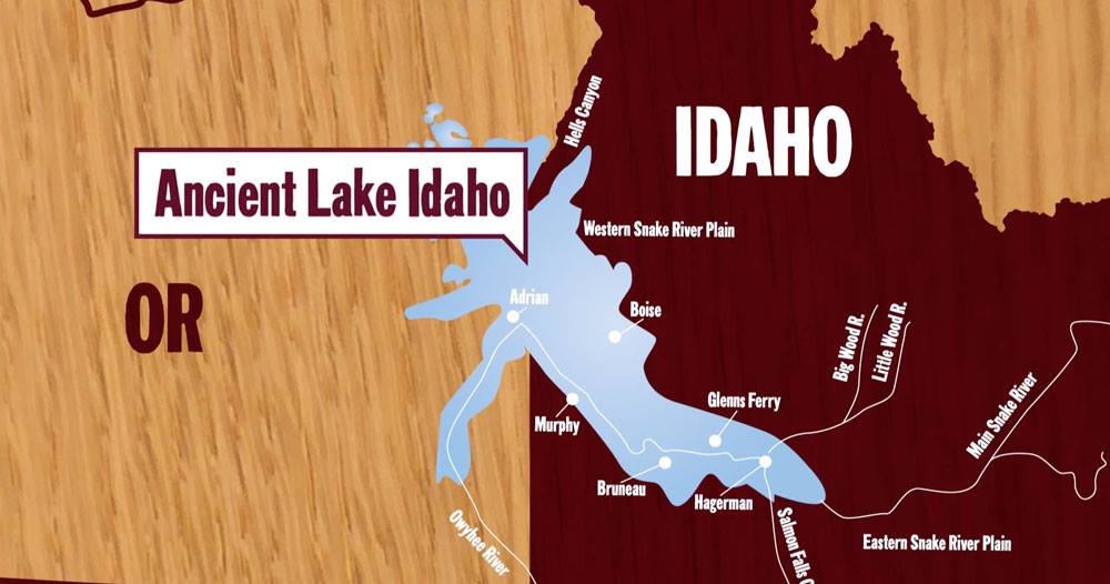 Map showing Ancient Lake Idaho