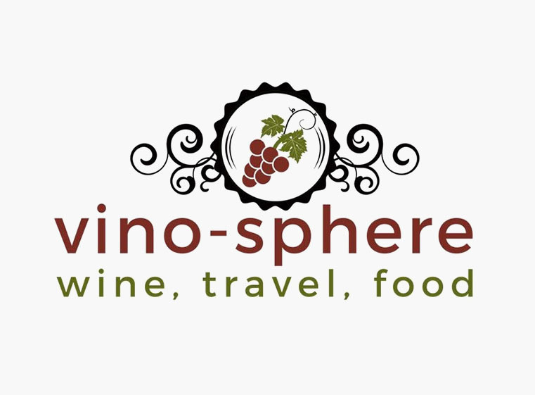 Vino-sphere logo. wine. travel. food