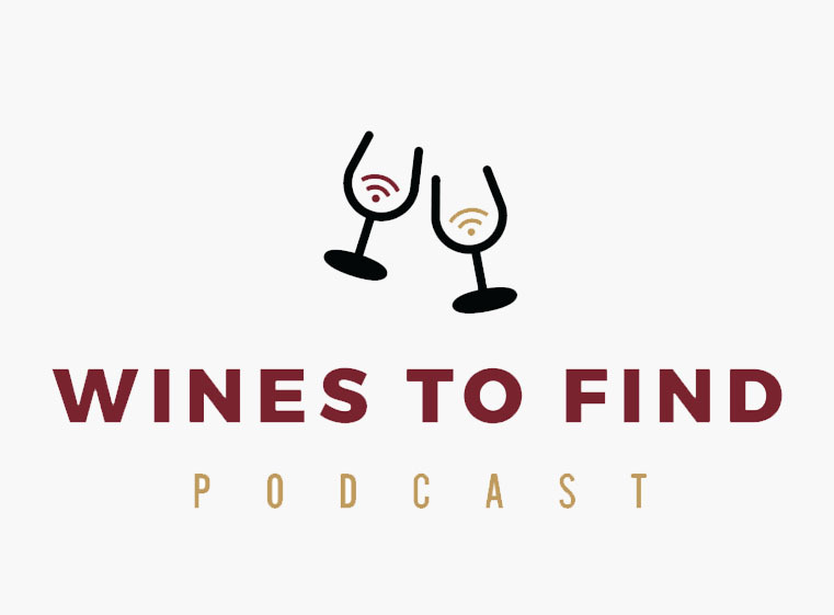 Wines to Find Podcast with 2 wine glass icons